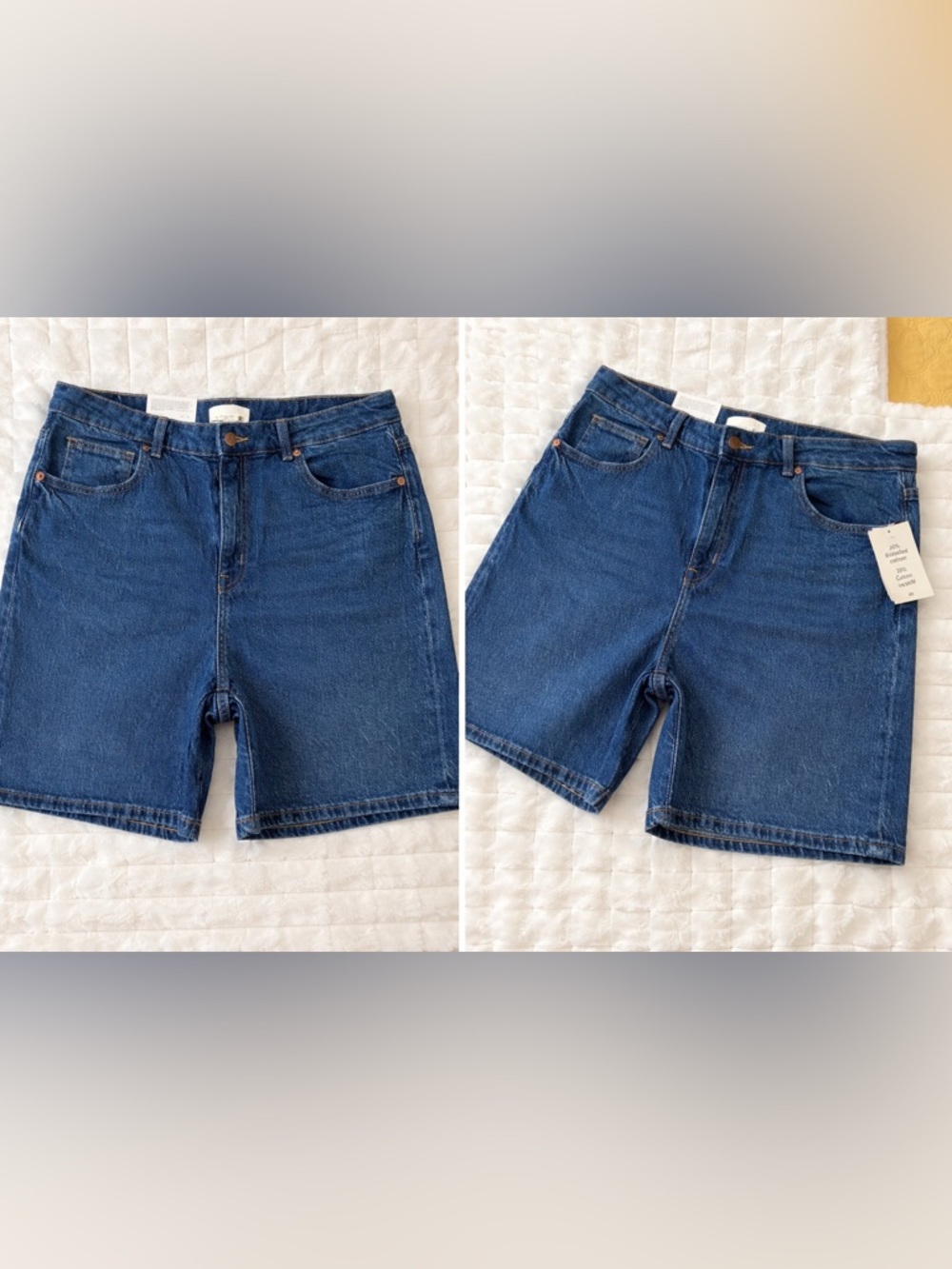 H&M Women’s Denim Shorts Size 16 NWT Medium Wash Blue High Rise Casual Summer